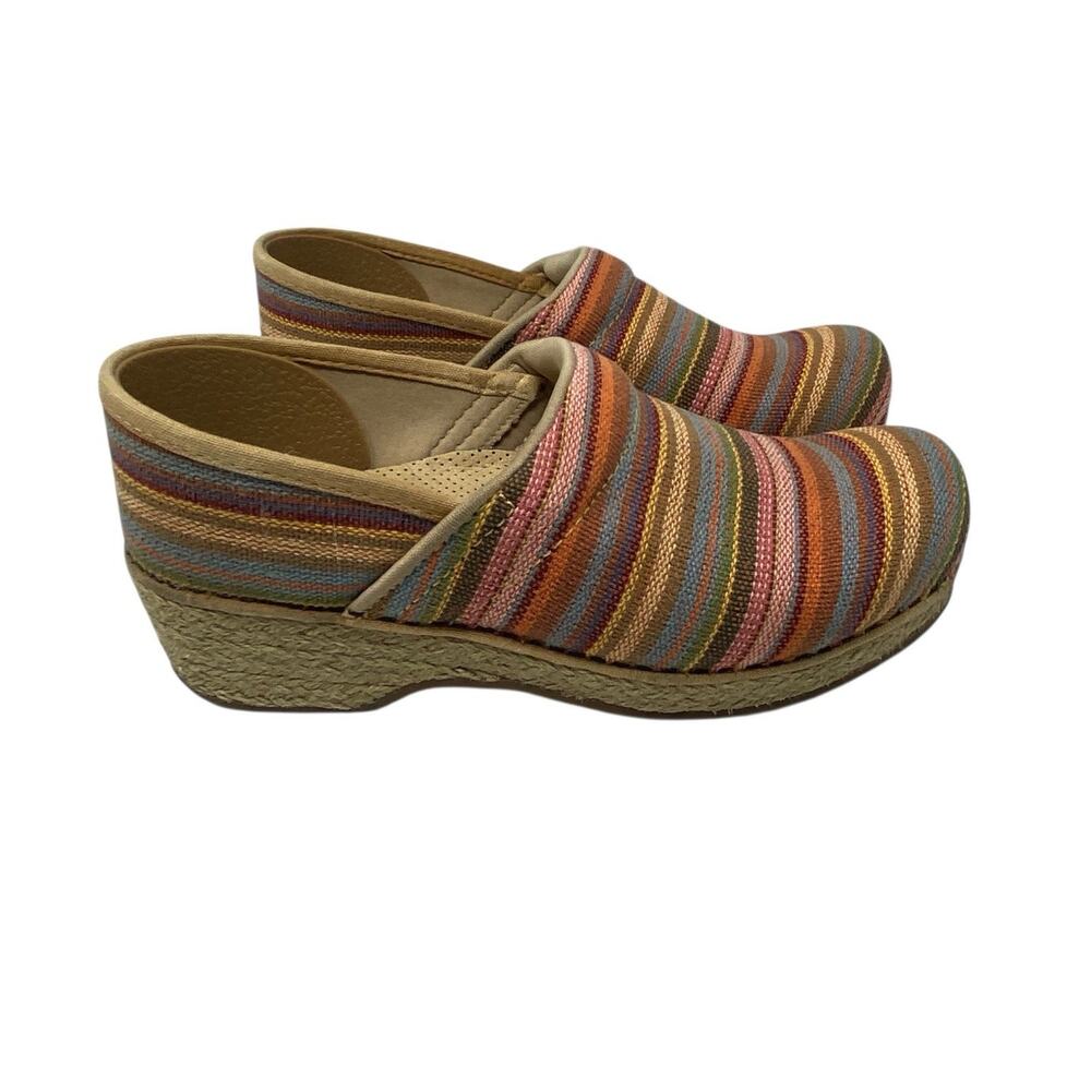 Dansko Jute Pro Artisan Vegan Multicolor Boho Clog EU 38 US 7.5